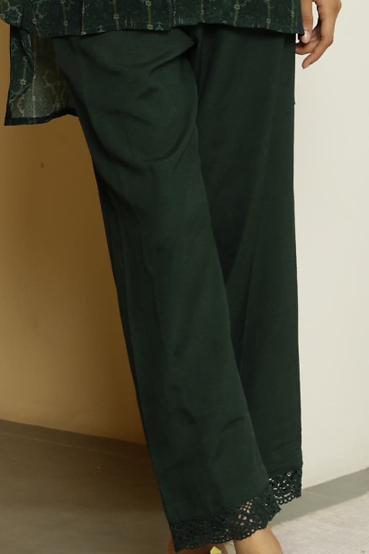 Emerald Green Floral Printed Tunic Set by Kalista at Pernia's Pop Up Shop