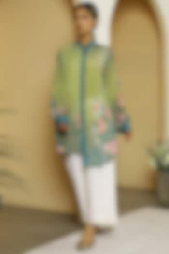 Mint Green Tropical Printed Tunic Set by Kalista at Pernia's Pop Up Shop