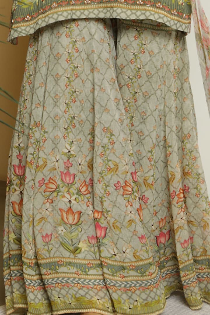 Mint Green Georgette Gharara Set by Kalista at Pernia's Pop Up Shop