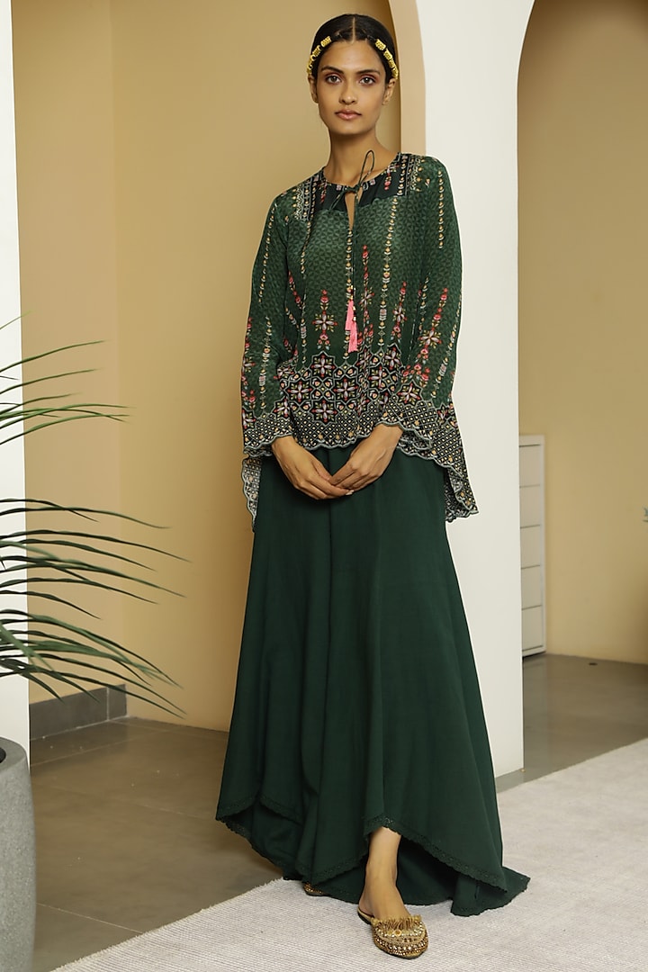 Dark Green Printed Tunic Set by Kalista at Pernia's Pop Up Shop