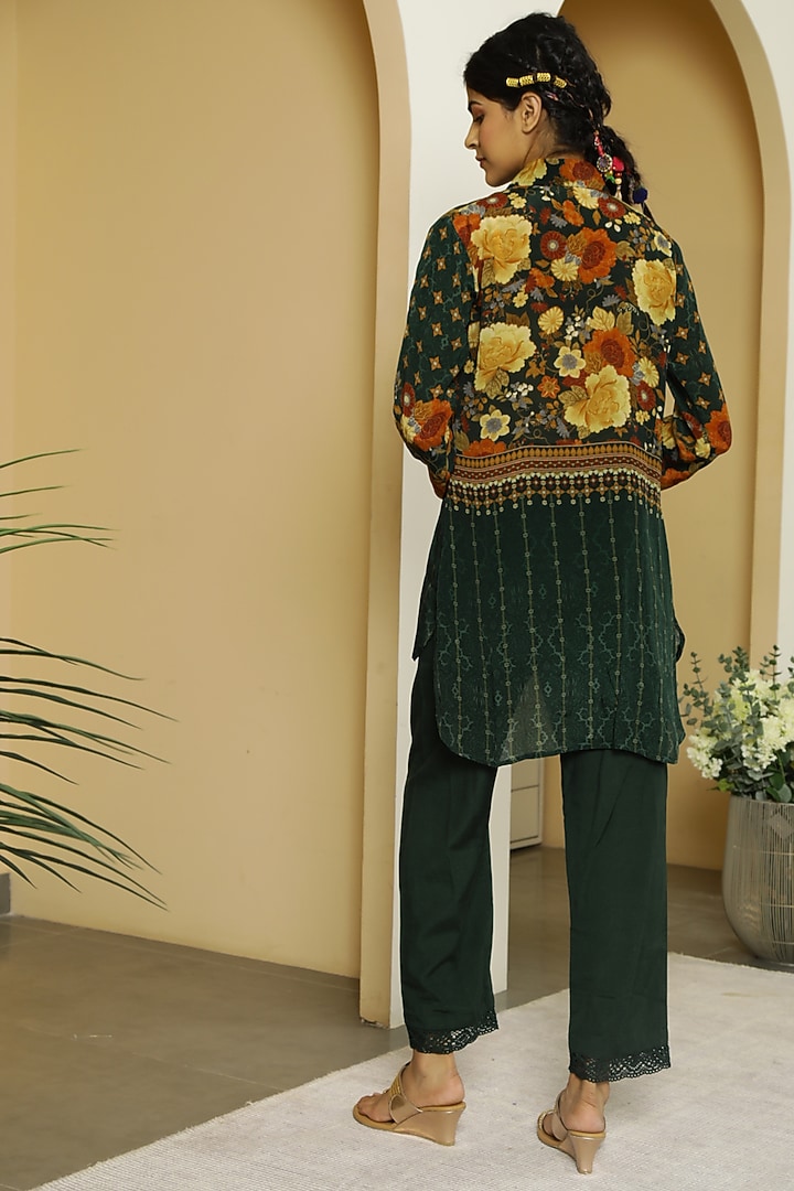 Dark Green Printed Tunic by Kalista at Pernia's Pop Up Shop