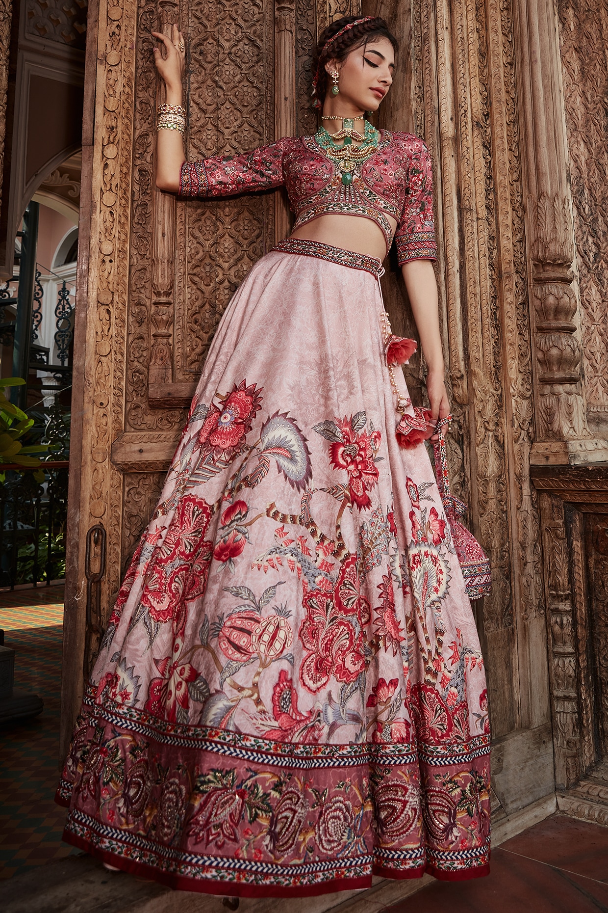 Imperial Rani Pink Color Designer Satin Silk Multi Fancy Embroidered Work  Lehenga Choli For Party Wear – Kirdaram