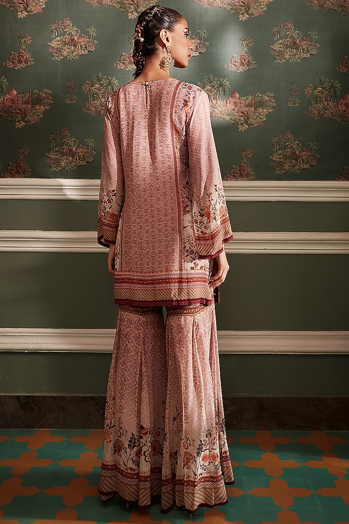 Mauve Pink Viscose Georgette Gharara Set by Kalista at Pernia's Pop Up Shop