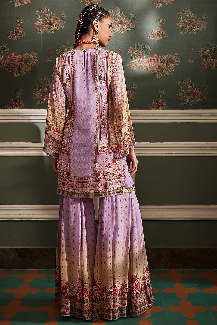 Lilac Viscose Gharara Set by Kalista at Pernia's Pop Up Shop