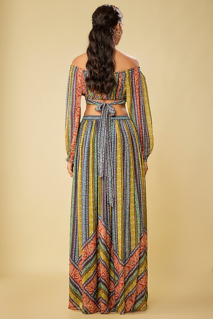 Multi-Colored Viscose Chinon Digital Printed Skirt Set by Kalista at Pernia's Pop Up Shop