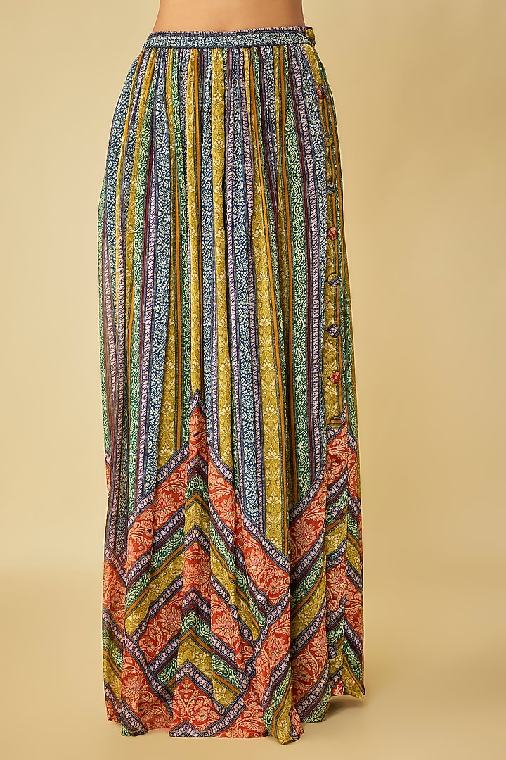 Multi-Colored Viscose Chinon Digital Printed Skirt Set by Kalista at Pernia's Pop Up Shop