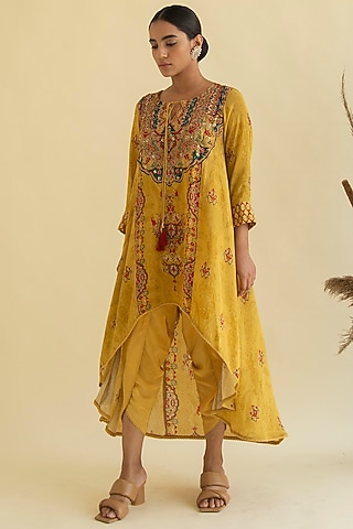 Mustard Asymmetric Tunic Set by Kalista