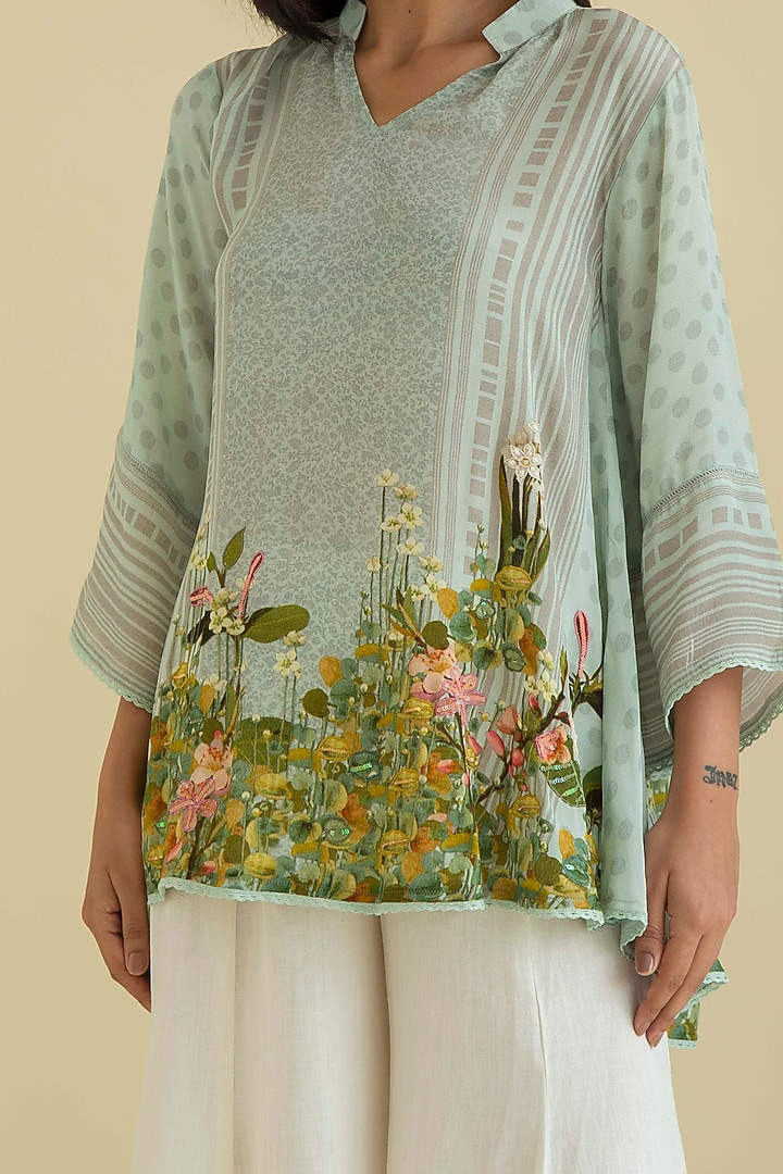 Sky Blue Printed Tunic Set by Kalista at Pernia's Pop Up Shop