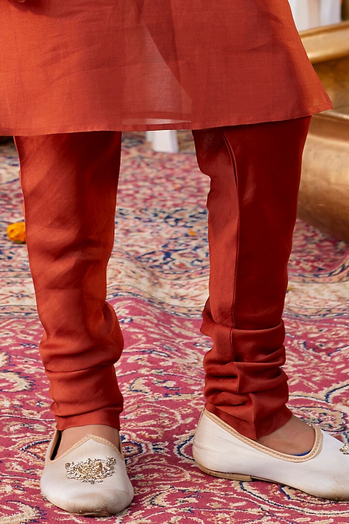 Mustard Chanderi Bundi Jacket Set For Boys by Kalista kids at Pernia's Pop Up Shop