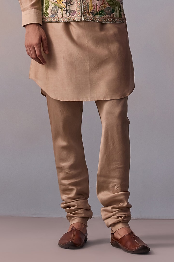 Ivory Viscose Silk Printed Bundi Jacket Set by Kalista Men at Pernia's Pop Up Shop