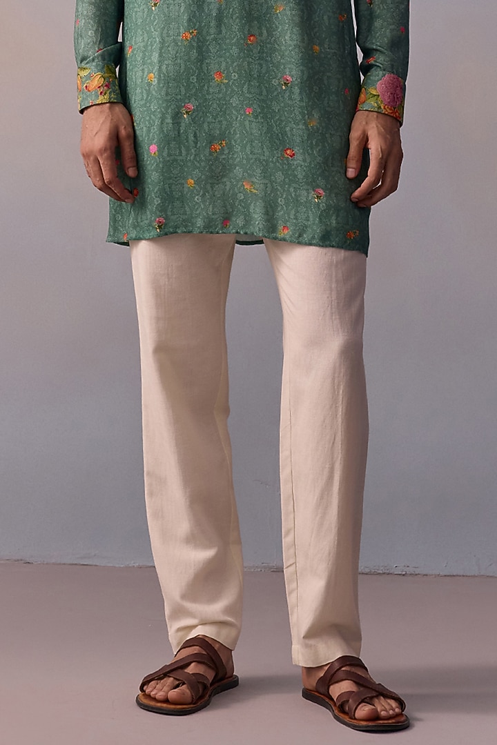 Teal Green Viscose Moss Kurta Set by Kalista Men at Pernia's Pop Up Shop