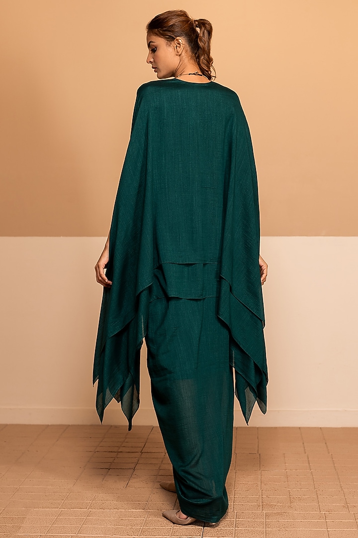 Emerald Green Silk Kaftan Set by Kelaayah at Pernia's Pop Up Shop