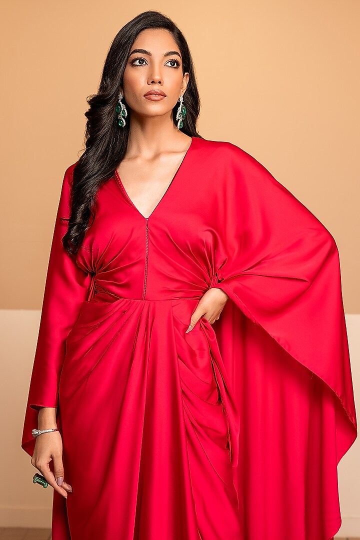 Hot Pink Imported Satin Maxi Summer Dress by Kelaayah at Pernia's Pop Up Shop