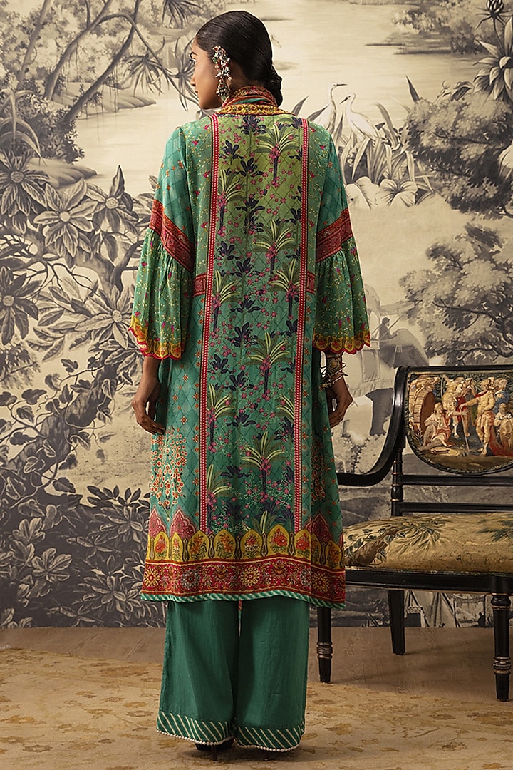 Rama Green A-line Kurta Set by Kalista at Pernia's Pop Up Shop