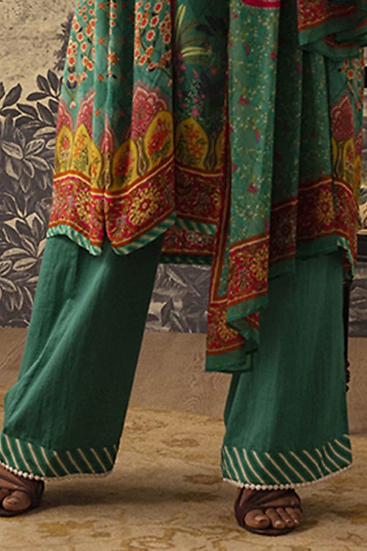 Rama Green A-line Kurta Set by Kalista at Pernia's Pop Up Shop