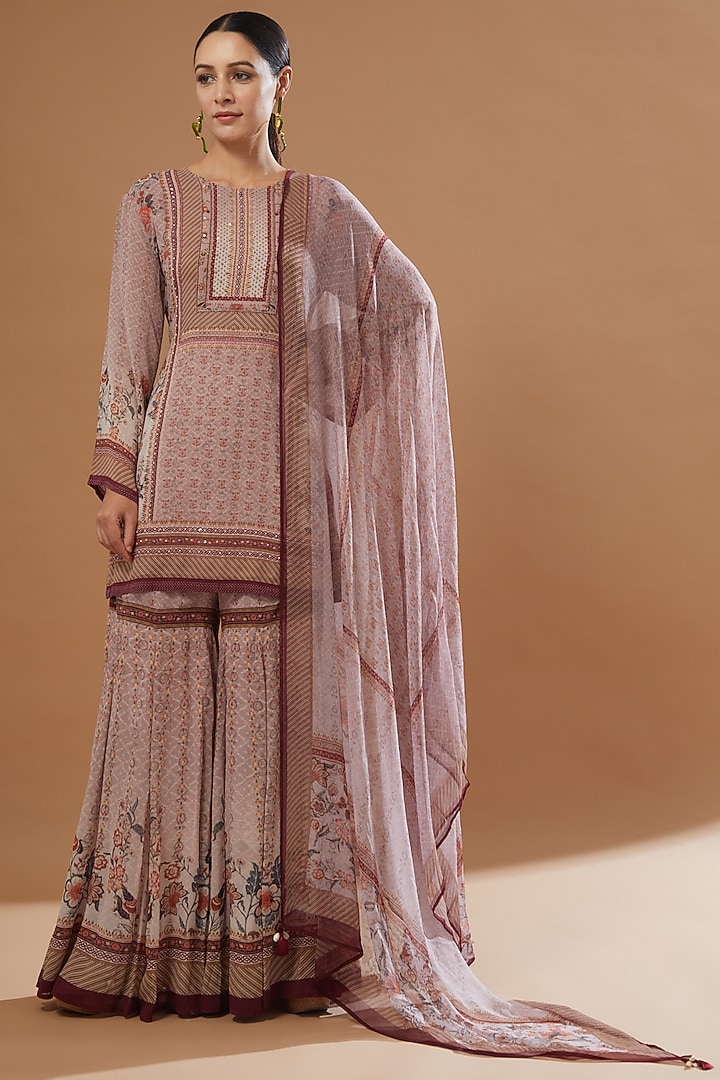 Blush Pink Embellished Gharara Set by Kalista at Pernia's Pop Up Shop