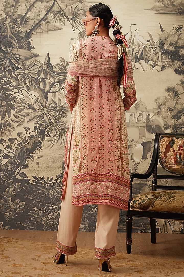 Blush Pink Straight Kurta Set by Kalista at Pernia's Pop Up Shop