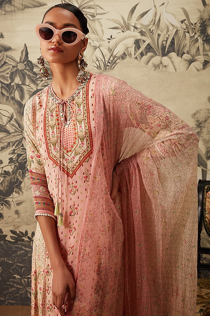 Blush Pink Straight Kurta Set by Kalista at Pernia's Pop Up Shop
