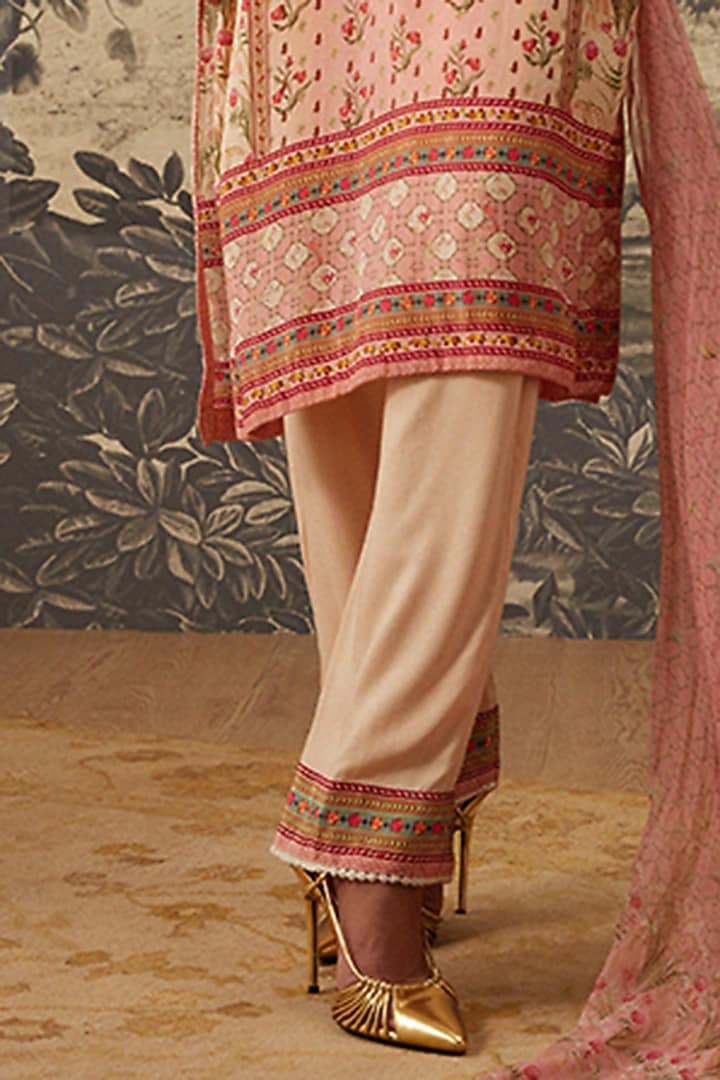 Blush Pink Straight Kurta Set by Kalista at Pernia's Pop Up Shop