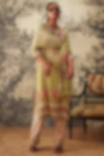 Lime Green Straight Kurta Set by Kalista at Pernia's Pop Up Shop