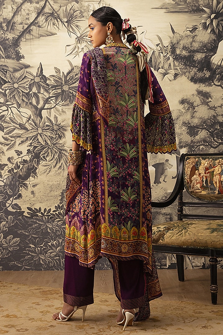 Purple Printed Kurta Set by Kalista at Pernia's Pop Up Shop