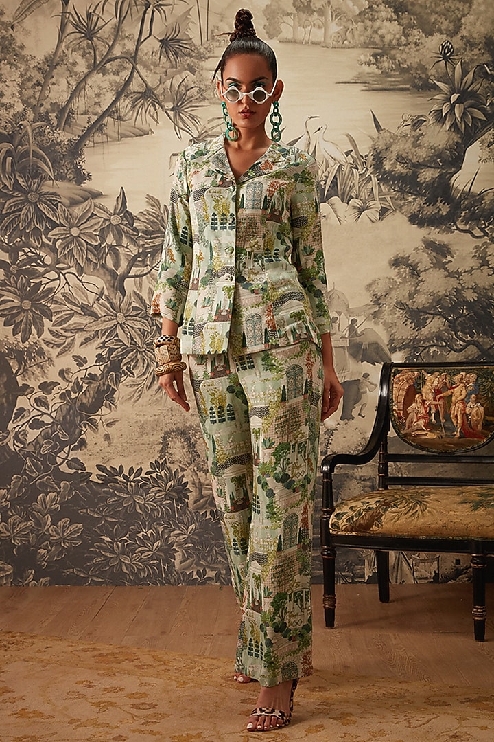Multi - Colored Miniature Printed Co-Ord Set by Kalista at Pernia's Pop Up Shop