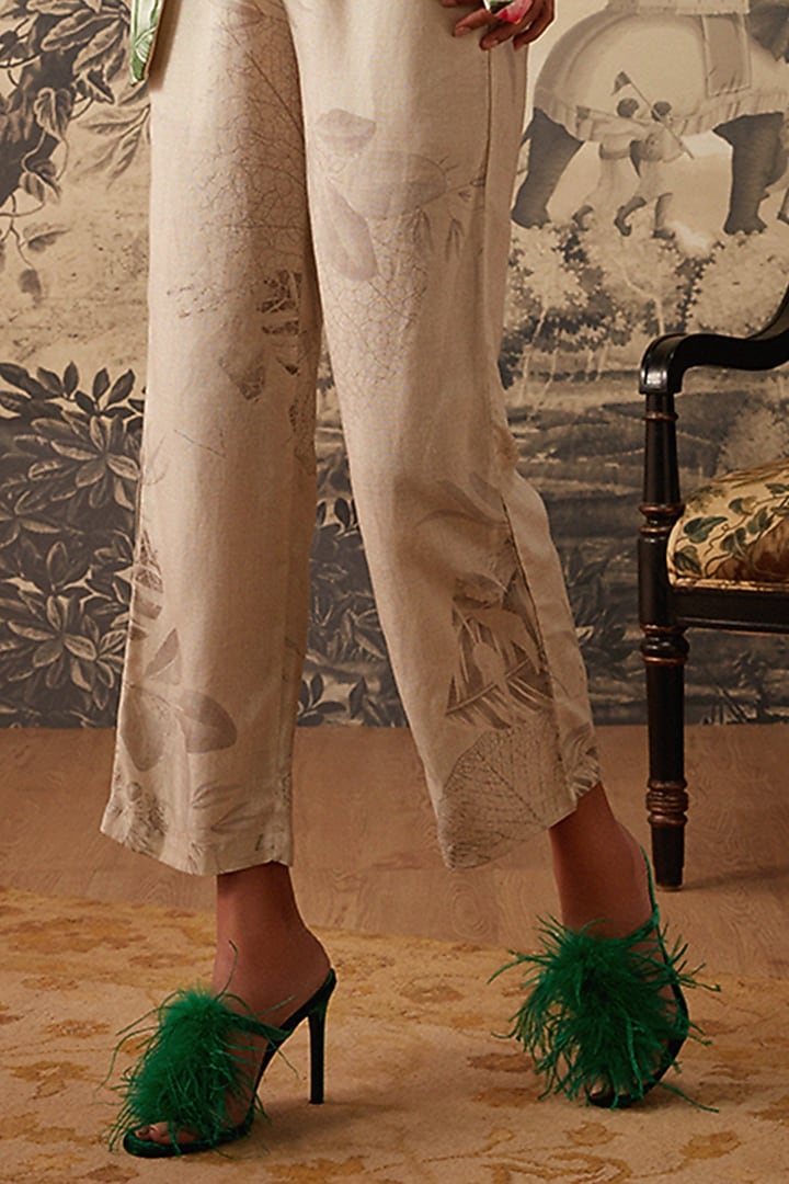 Light Grey Botanical Printed Co-Ord Set by Kalista at Pernia's Pop Up Shop