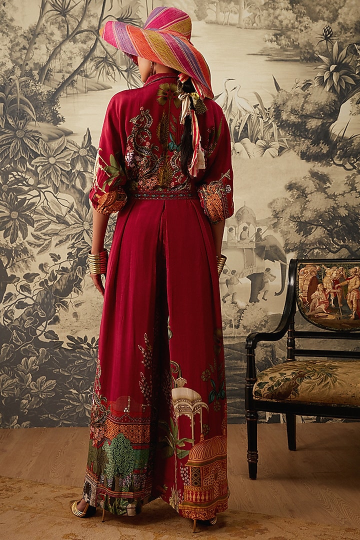 Magenta Printed Jumpsuit by Kalista at Pernia's Pop Up Shop