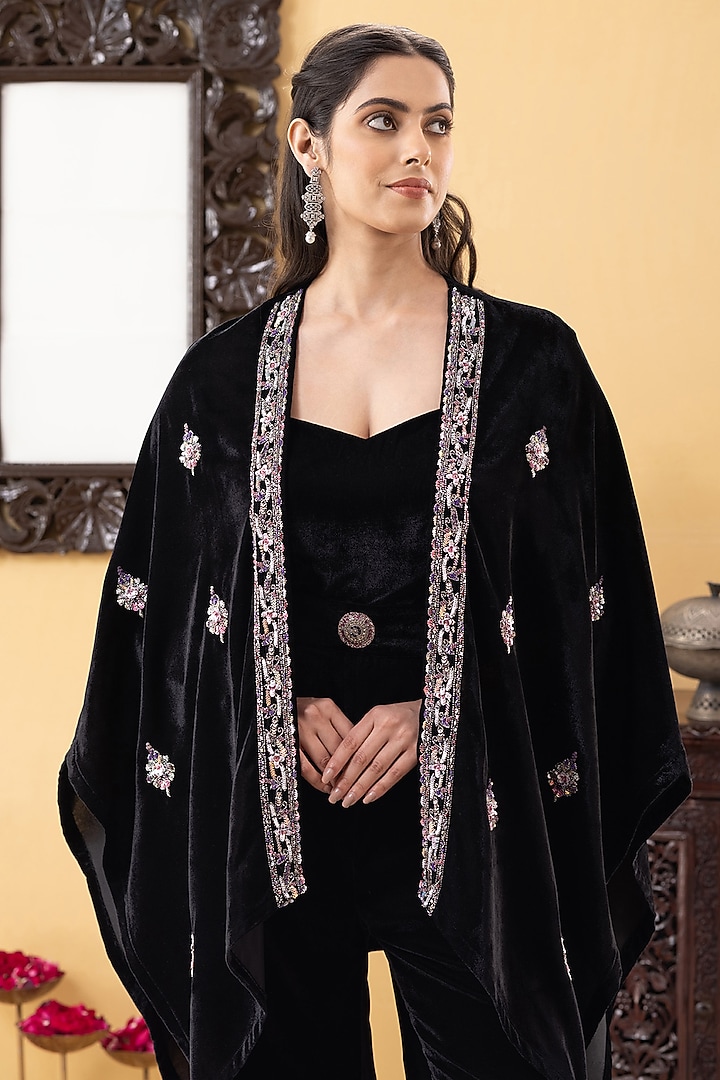 Black Velvet Jumpsuit by KM By Kavita at Pernia's Pop Up Shop
