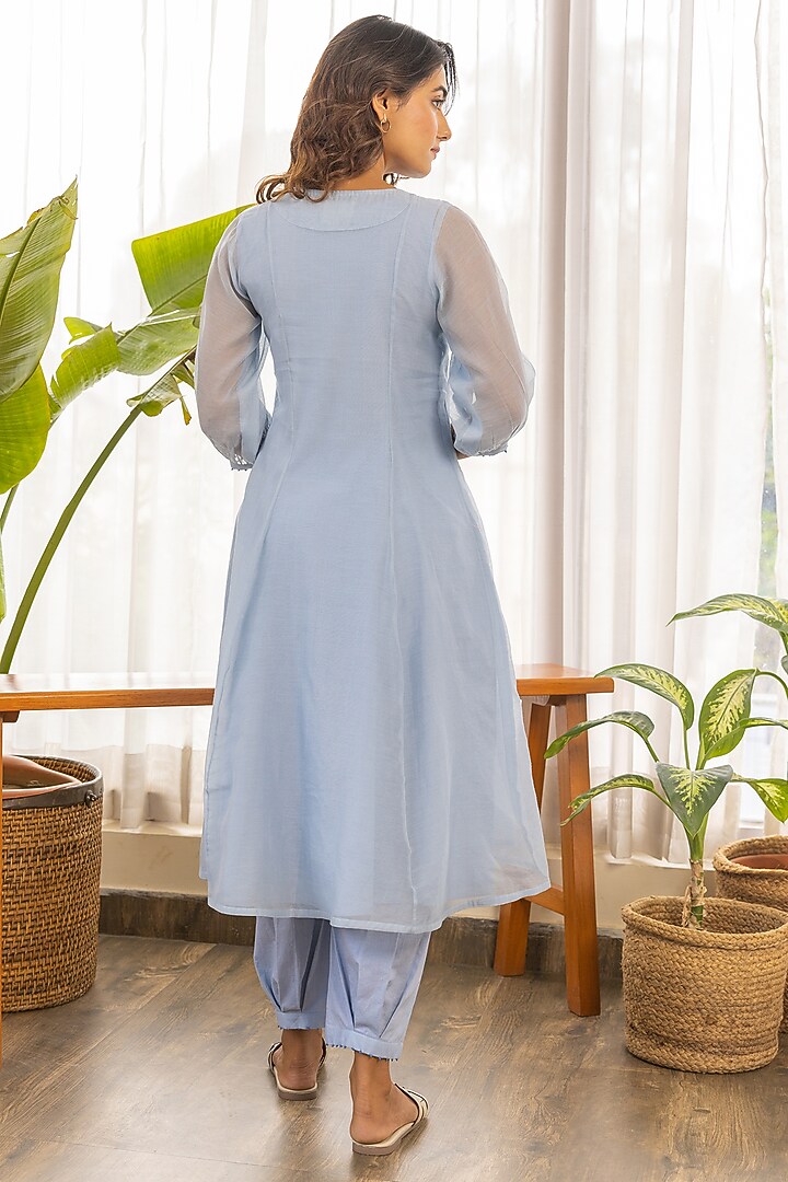 Sky Blue Kurta Imported Aligadhi