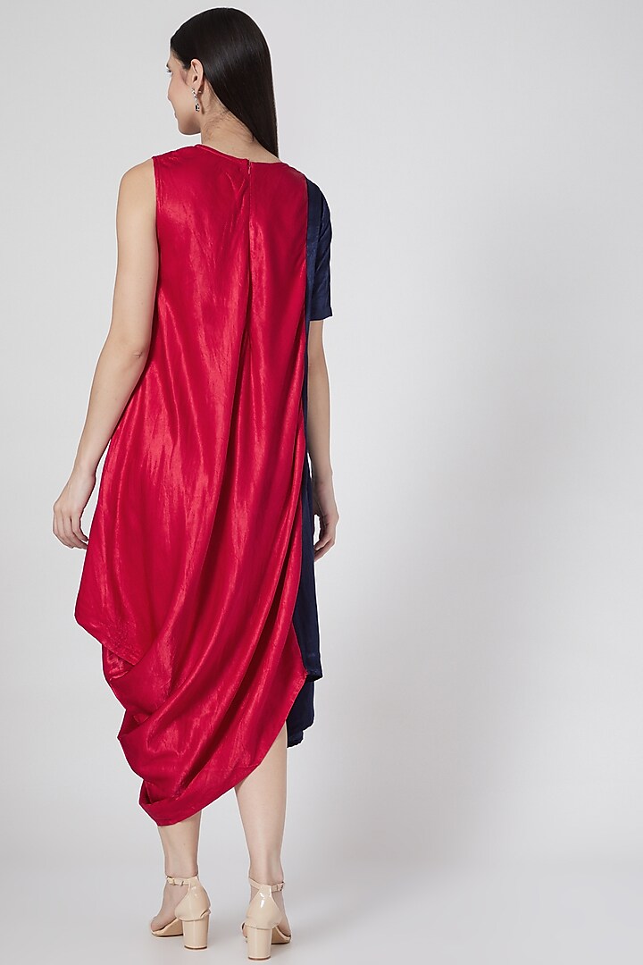 Fuchsia Draped Summer Dress by Komal Shah at Pernia's Pop Up Shop
