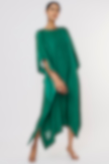 Emerald Green Embroidered Kaftan With Inner by Komal Shah