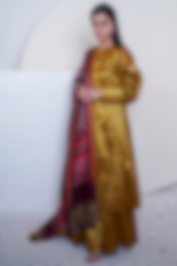 Gold Tissue Party Wear Sharara Set by Komal Shah at Pernia's Pop Up Shop