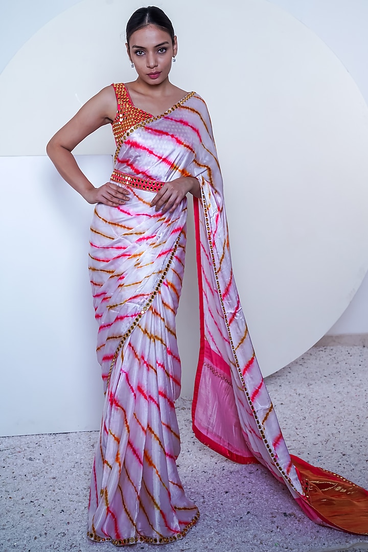Multi Colored Embroidered Saree by Komal Shah