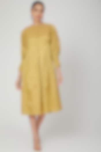 Gold Box Pleated Vacation Dress by Komal Shah at Pernia's Pop Up Shop