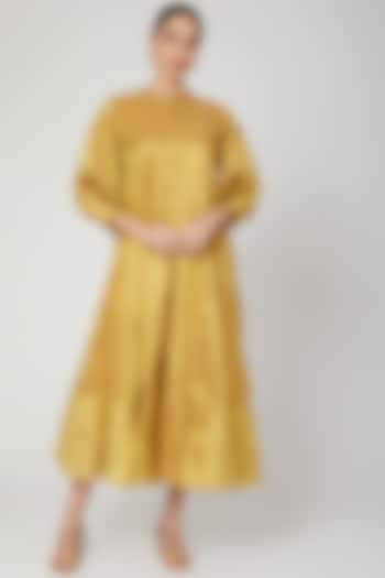 Gold Open Jacket Dress by Komal Shah