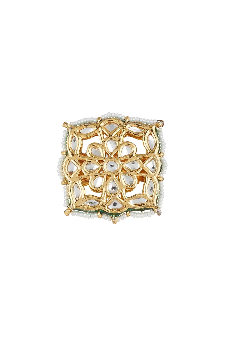 Gold Finish Ring by Just Shraddha at Pernia's Pop Up Shop