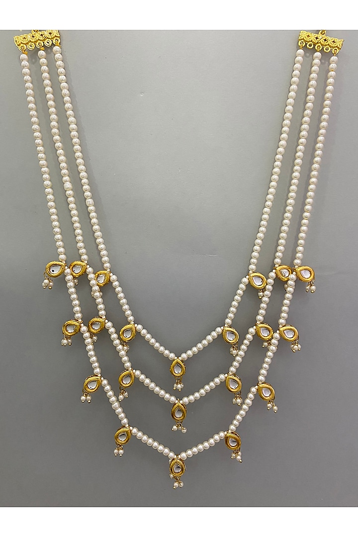Gold Plated Kundan Necklace by Just Shraddha at Pernia's Pop Up Shop