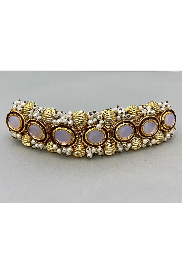 Gold Plated Meenakari Bracelet by Just Shraddha at Pernia's Pop Up Shop