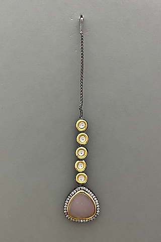 White Finish Victorian Maang Tikka by Just Shraddha