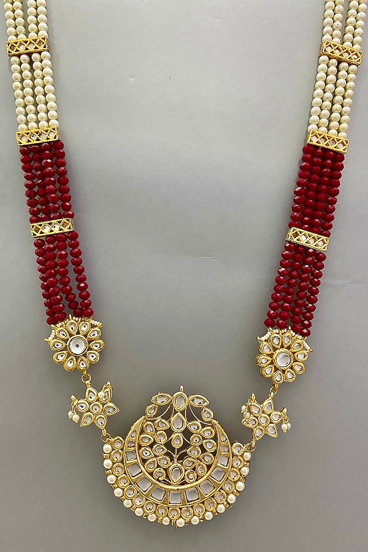 Gold Plated Beads Necklace by Just Shraddha at Pernia's Pop Up Shop