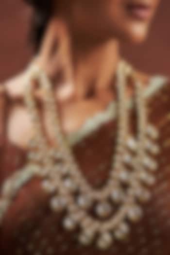 Gold Plated Kundan Polki Long Layered Necklace by Just Shraddha at Pernia's Pop Up Shop