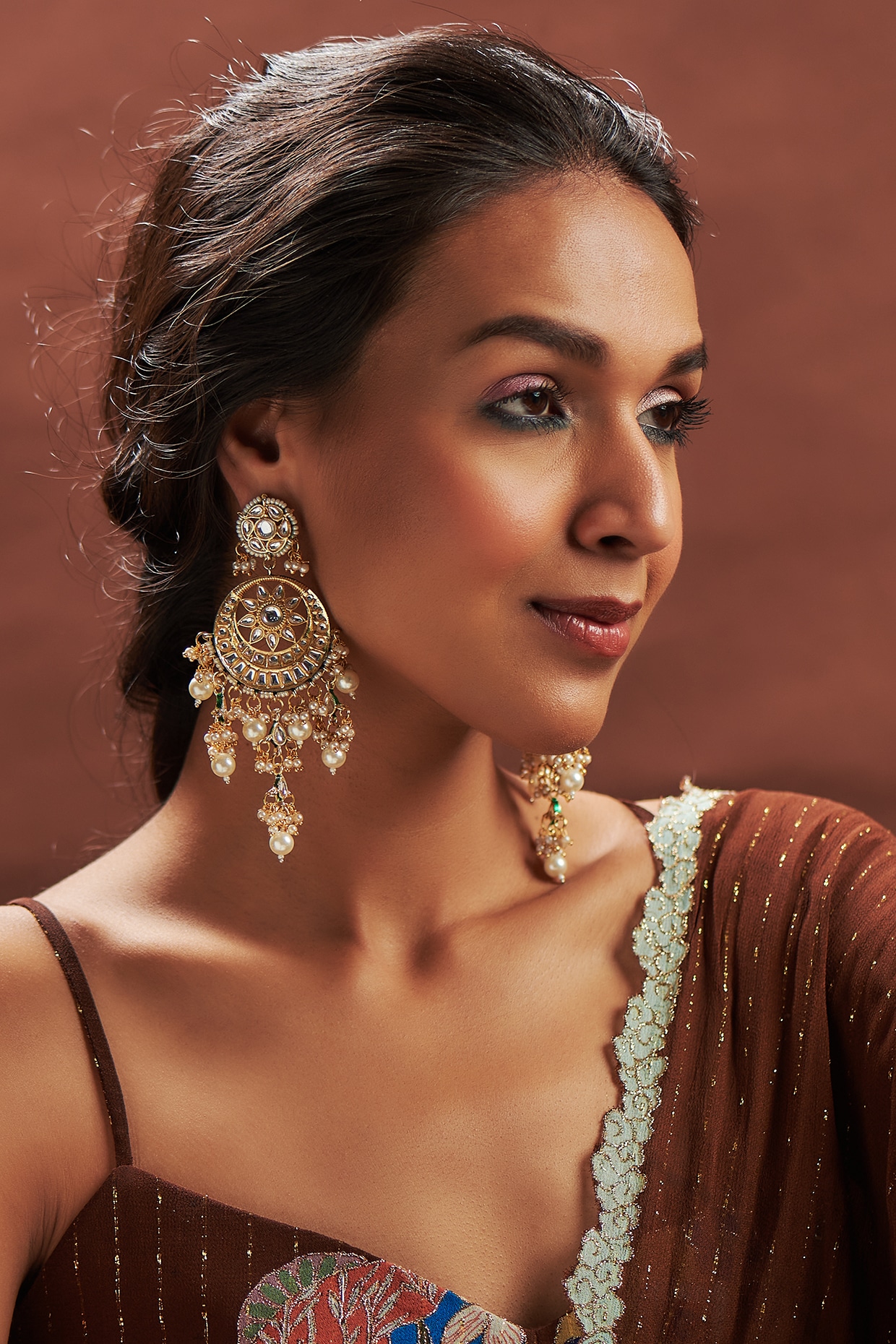 Buy Glossy Chand Bali Gold Earrings | GRT Jewellers