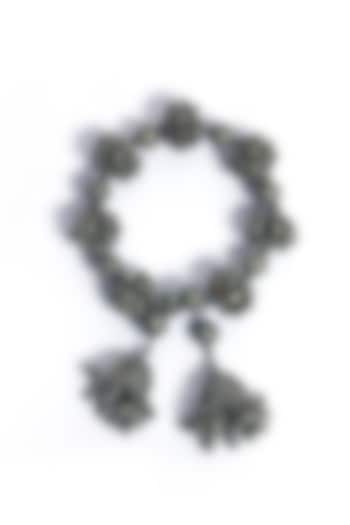 Black Rhodium Finish Oxidised Jhumka Bracelet by Just Shraddha
