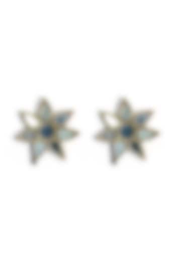 Gold Plated Mirror Stud Earrings by Just Shraddha at Pernia's Pop Up Shop