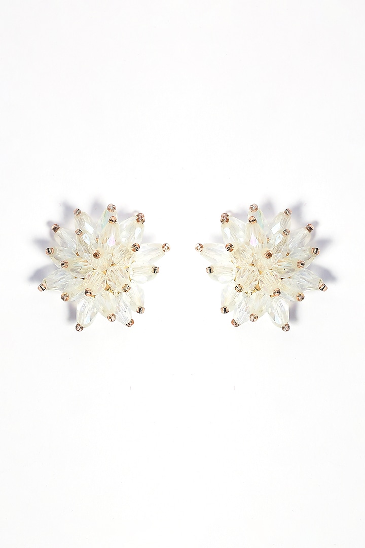 Gold Plated Beaded Stud Earrings by Just Shraddha at Pernia's Pop Up Shop