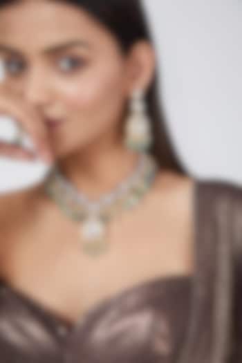 Gold Plated Pearls Collar Necklace Set by Just Shraddha at Pernia's Pop Up Shop