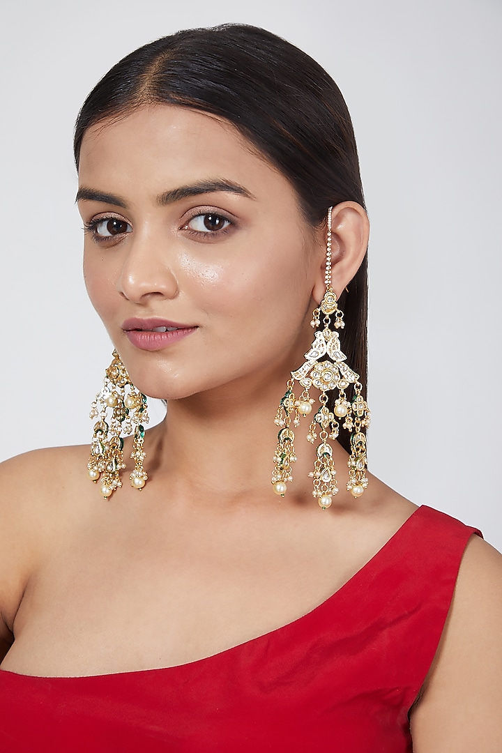 Gold Plated Pearls Earrings by Just Shraddha