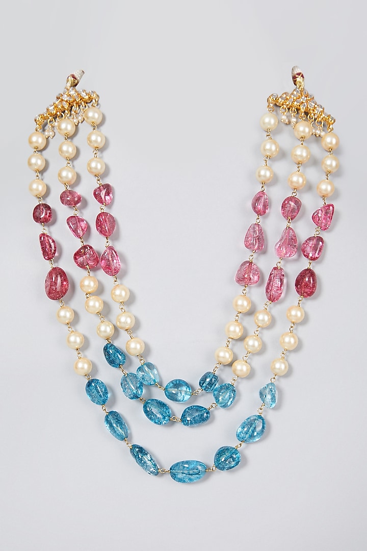 Gold Plated Beads Necklace by Just Shraddha at Pernia's Pop Up Shop