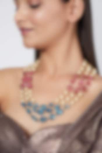 Gold Plated Beads Necklace by Just Shraddha